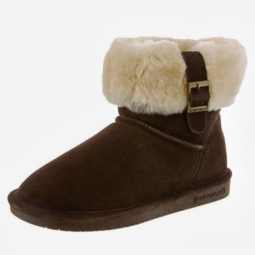 BearPaw Brown and Cream Winter Boots